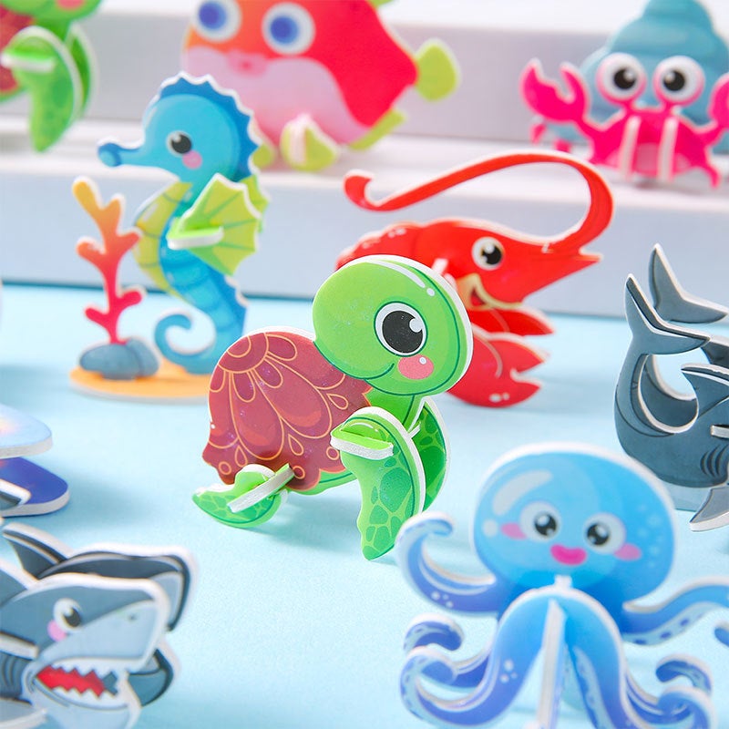Children'S Paper Puzzle Ocean Underwater World Animal Boy Intelligence Advanced Puzzle Baby Early Education Educational Toys - Image 4